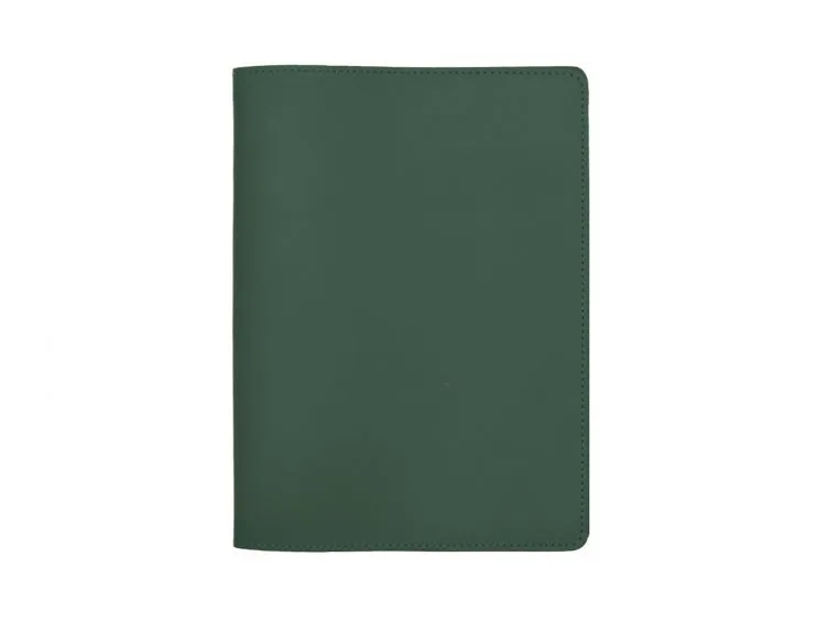 Protège cahier 17x22 en cuir vert