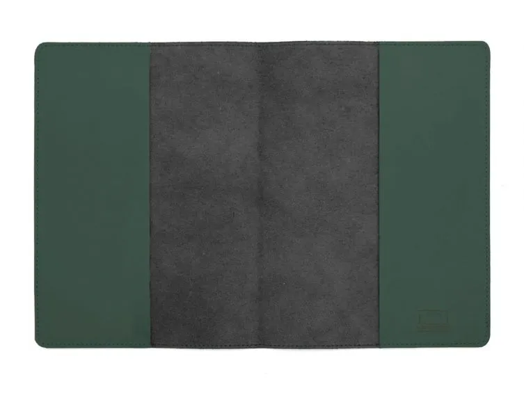 Protège cahier 17x22 en cuir vert