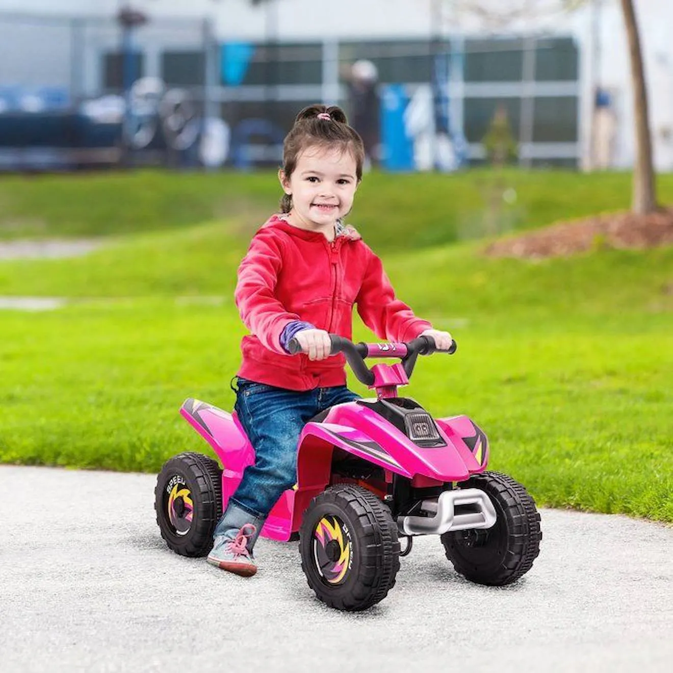 Quad électrique enfant - voiture électrique enfant - marche AV, AR - 6 V, V. max. 4,6 Km/h - rose blanc - Homcom