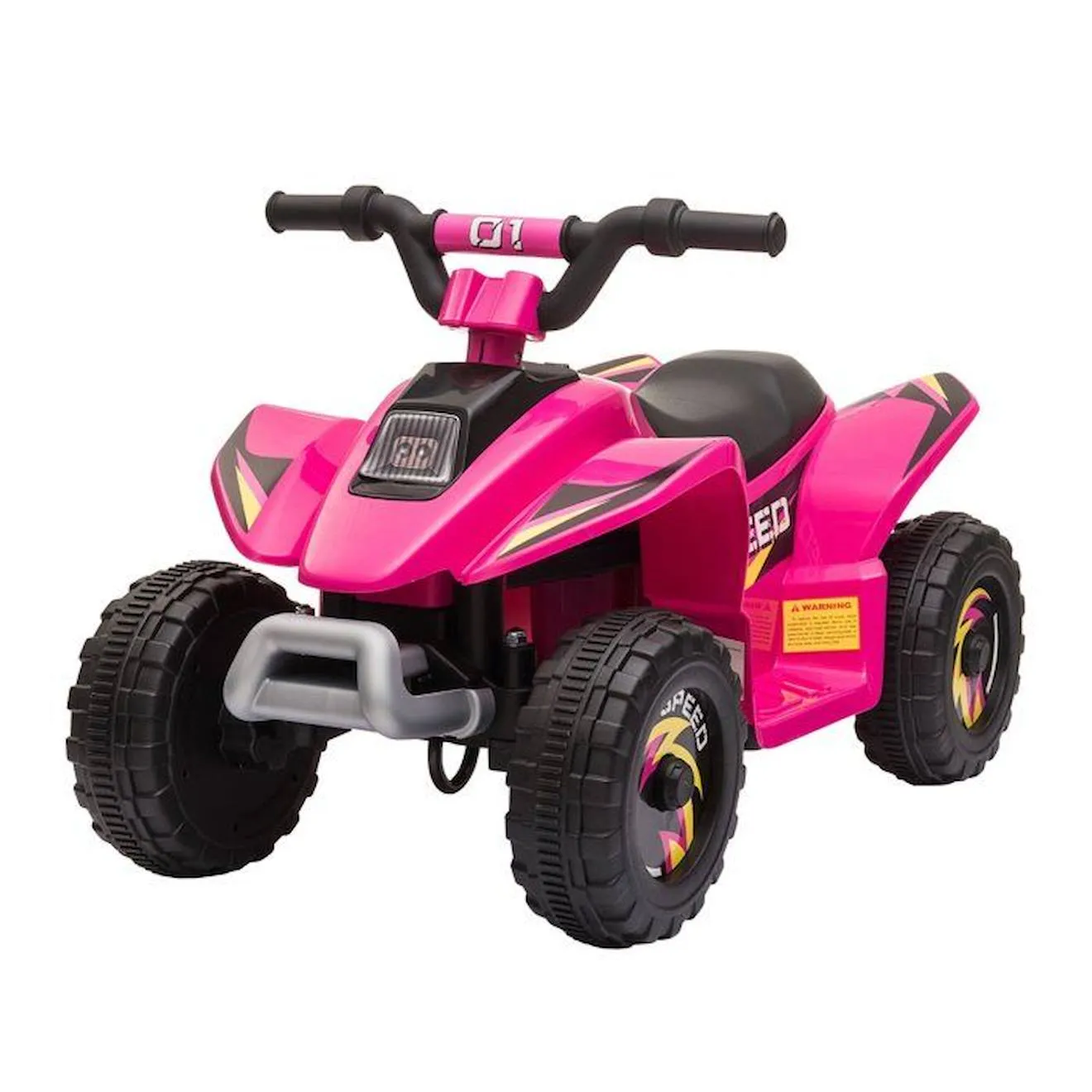 Quad électrique enfant - voiture électrique enfant - marche AV, AR - 6 V, V. max. 4,6 Km/h - rose blanc - Homcom