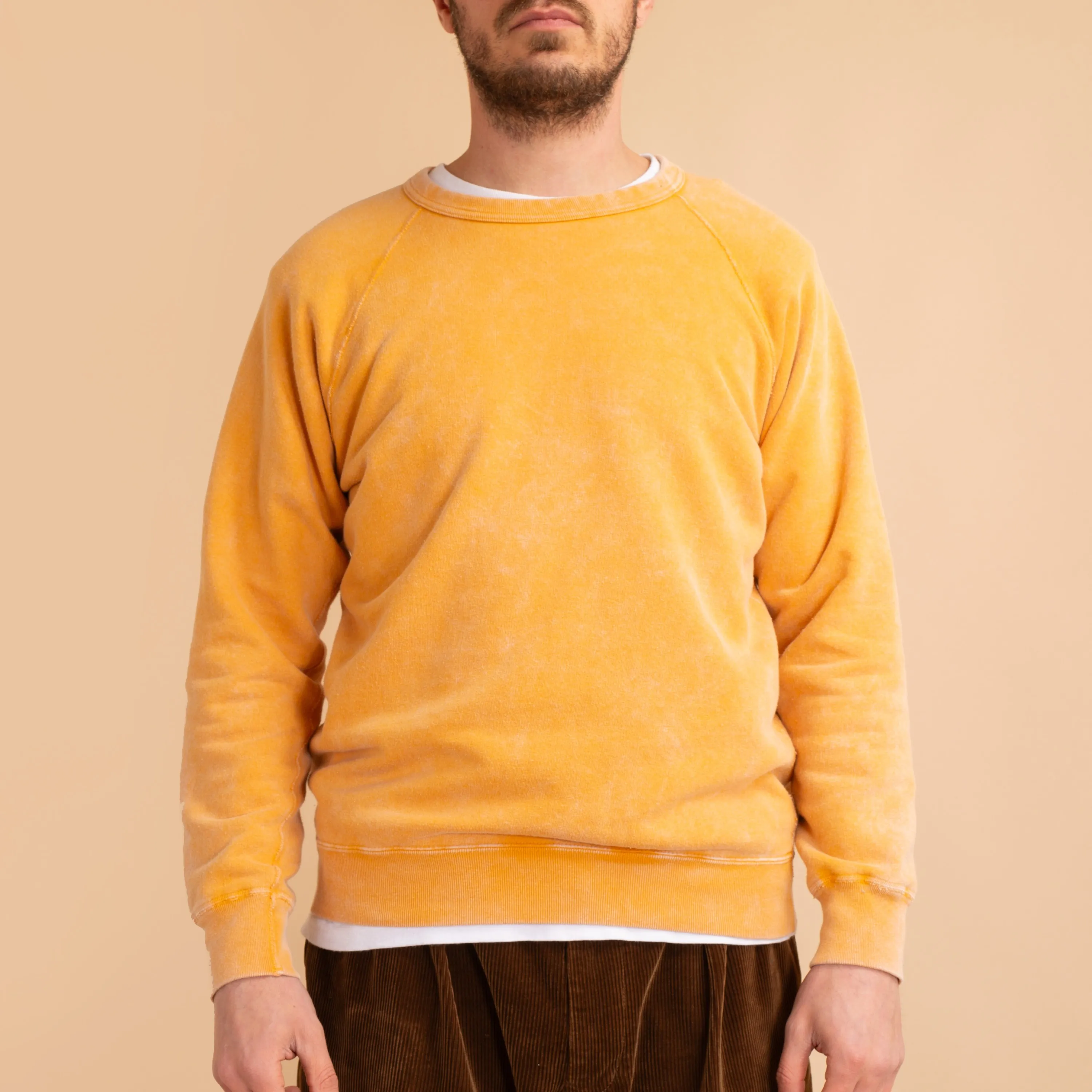 Raglan Crew Sweat Vintage Dye Mustard