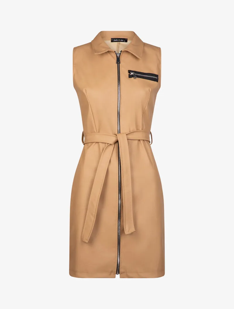 Robe ajustée en simili - camel