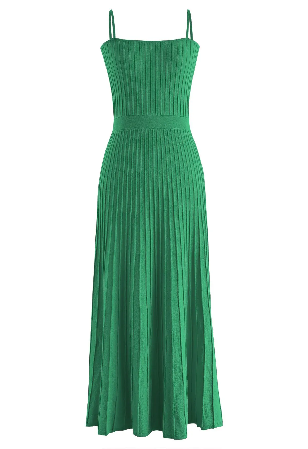 Robe caraco en maille plissée unie en vert