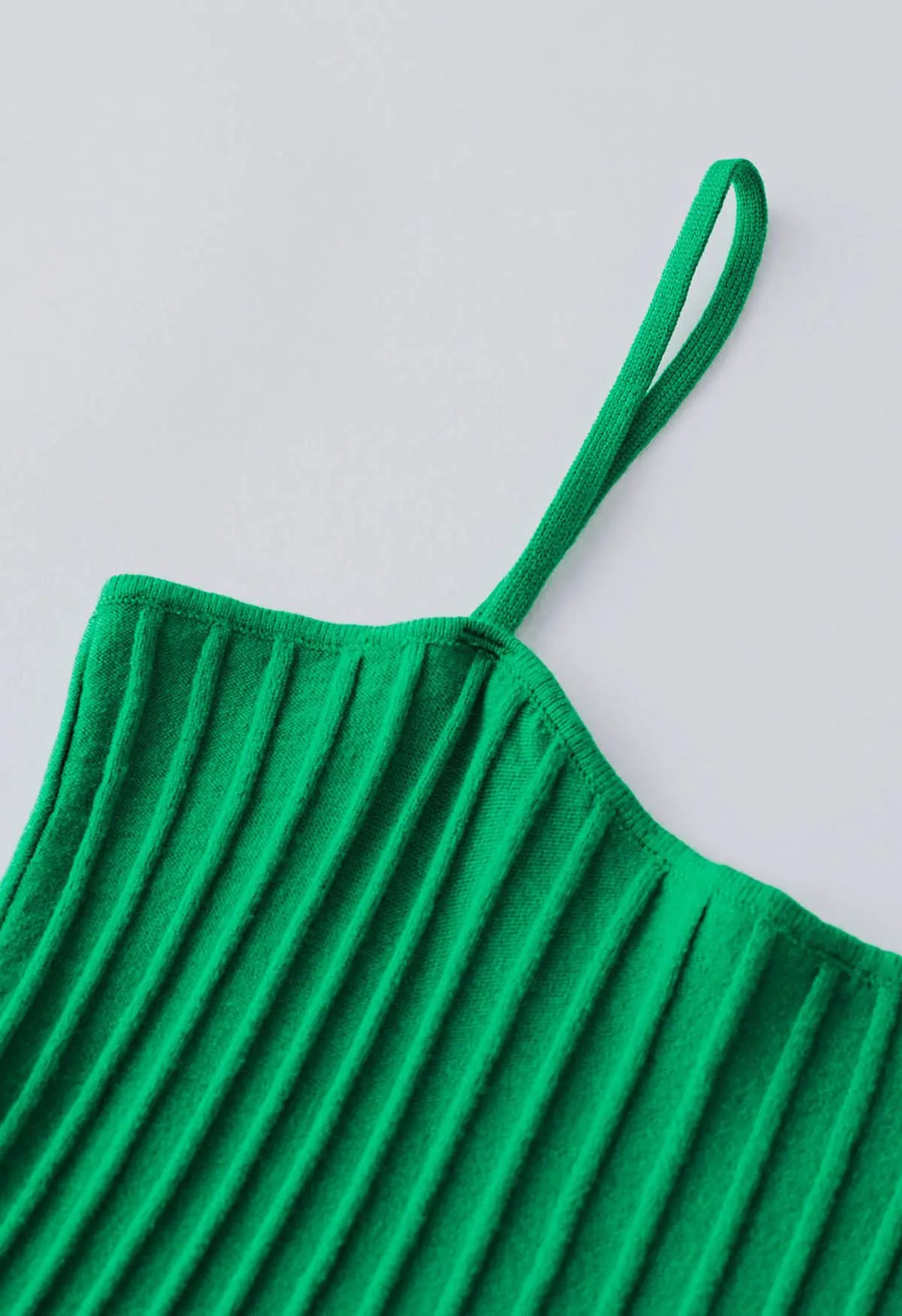 Robe caraco en maille plissée unie en vert