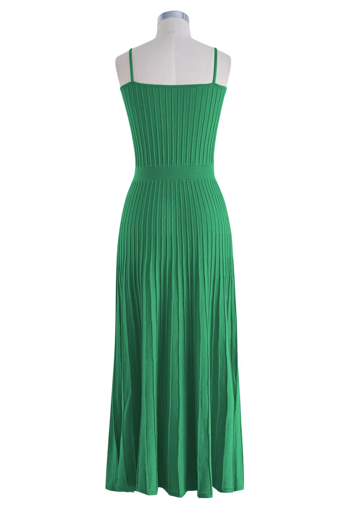 Robe caraco en maille plissée unie en vert