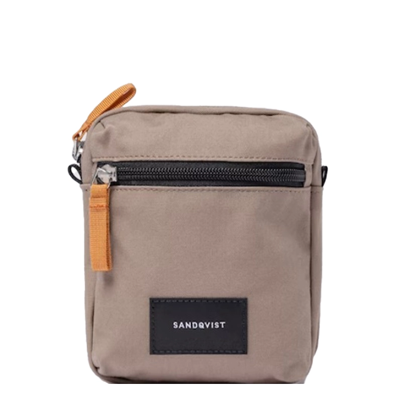 Sac d'Epaule Sandqvist Sixten Vegan Fossil With Orange Webbing