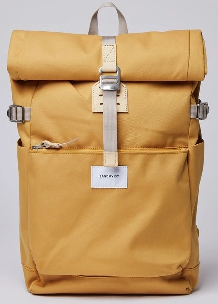 Sac à Dos Sandqvist Ilon Yellow With Natural Leather