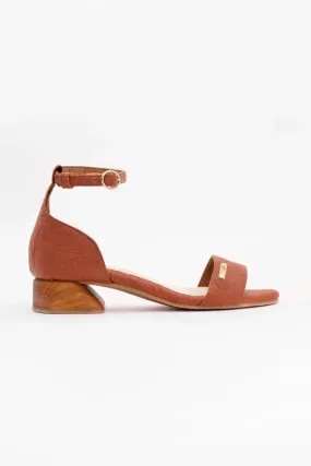 Sandales à talons en cuir vegan camel - Chicago