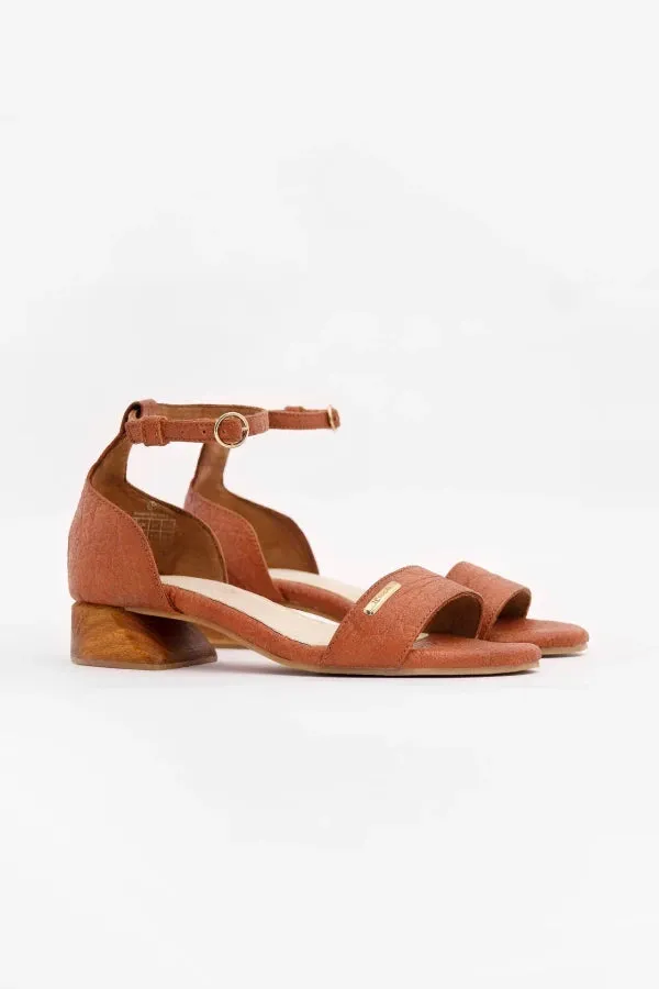 Sandales à talons en cuir vegan camel - Chicago