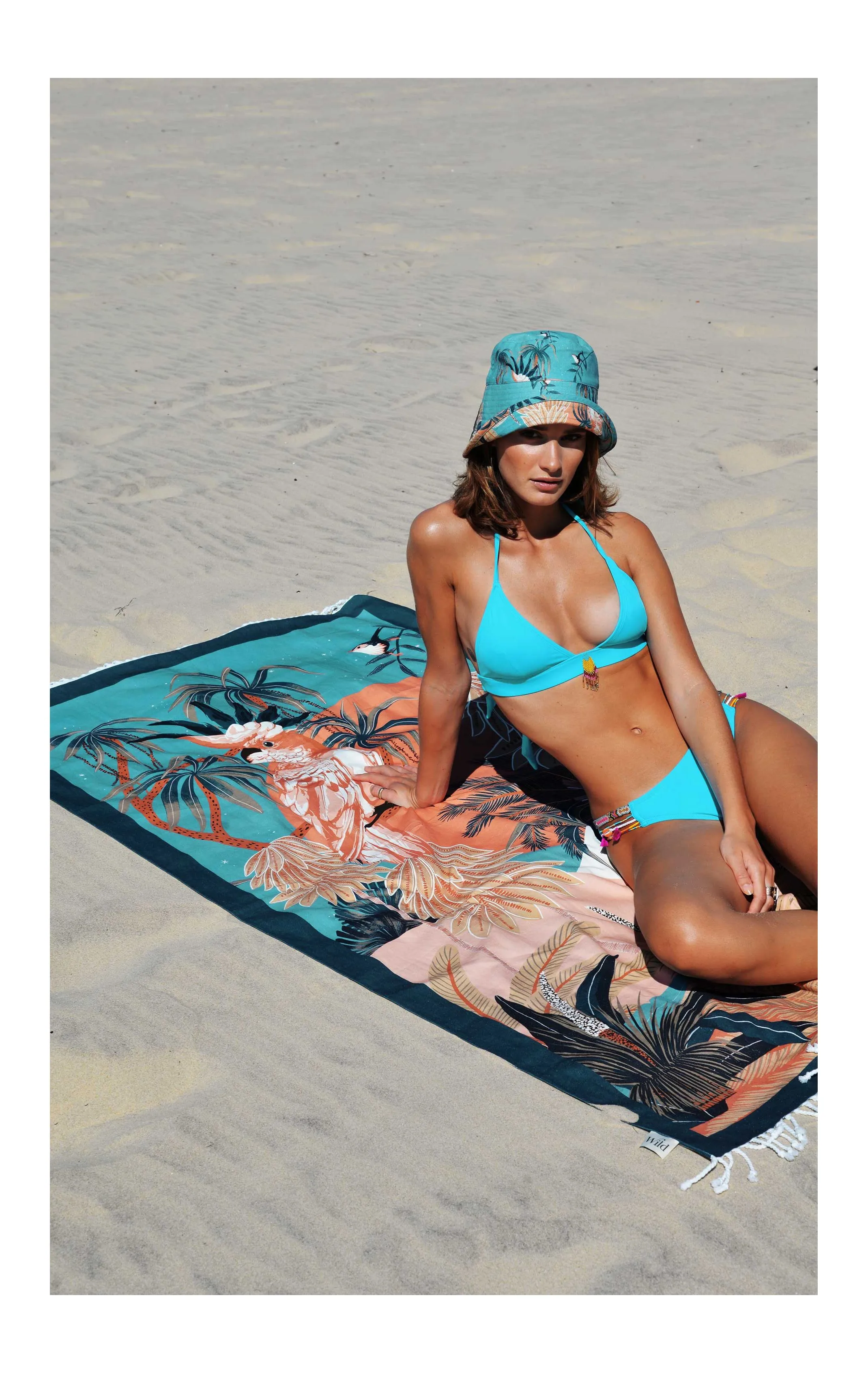 Serviette de plage Fouta Sandy Paradise Turquoise | Wild