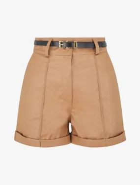 Short en simili à revers - Camel