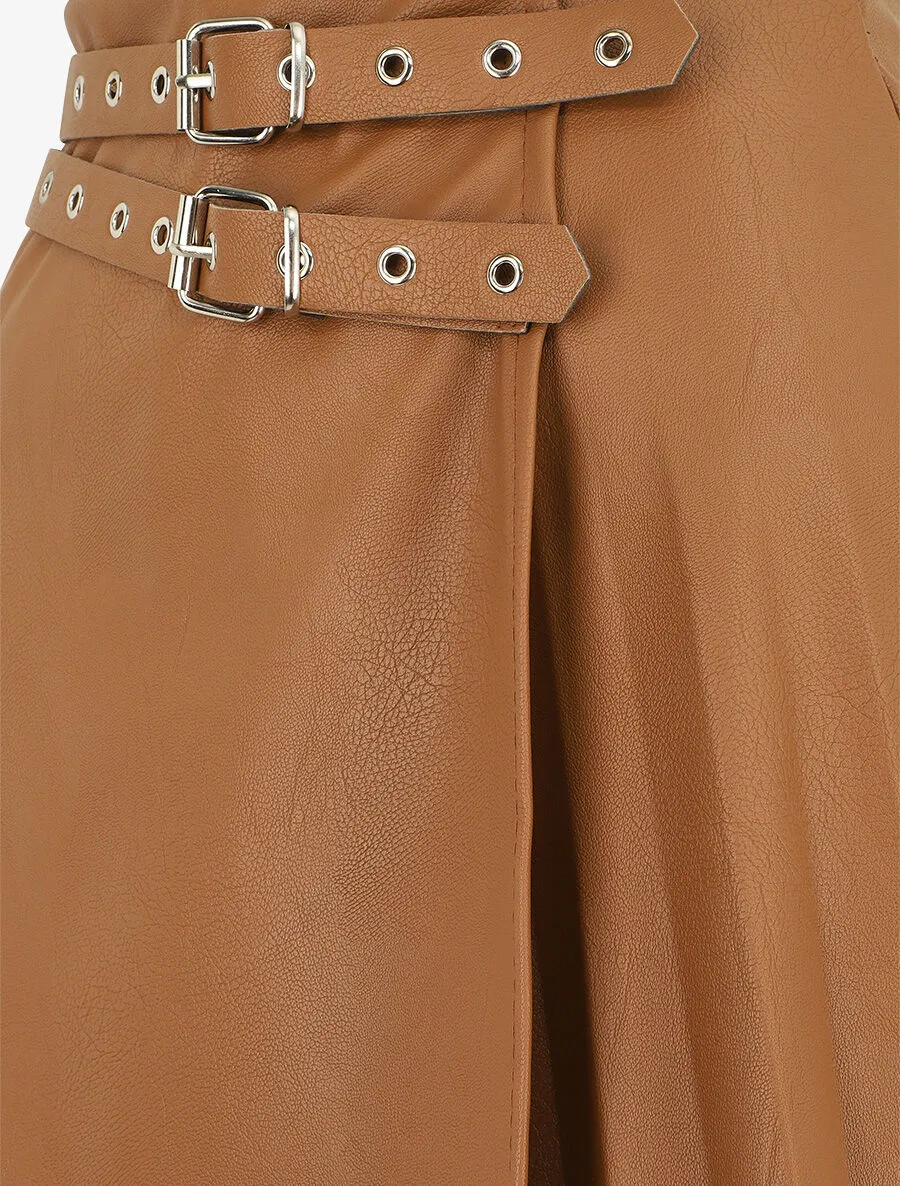 Short en simili trompe l'oeil - Camel