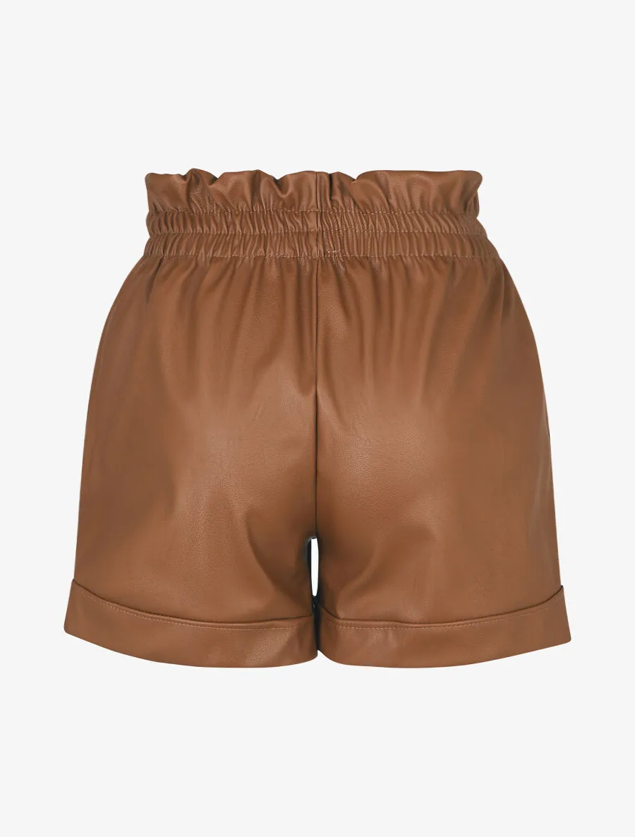 Short paperbag en simili - Camel