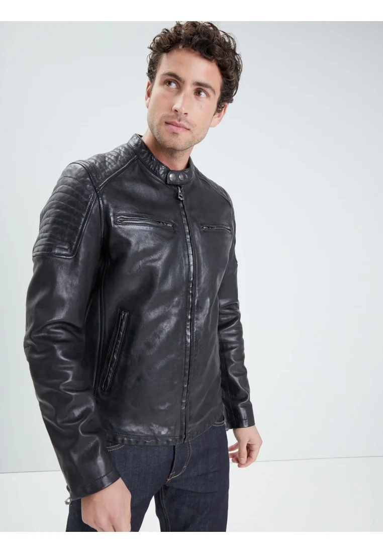 Stirling - Blouson cuir motard homme