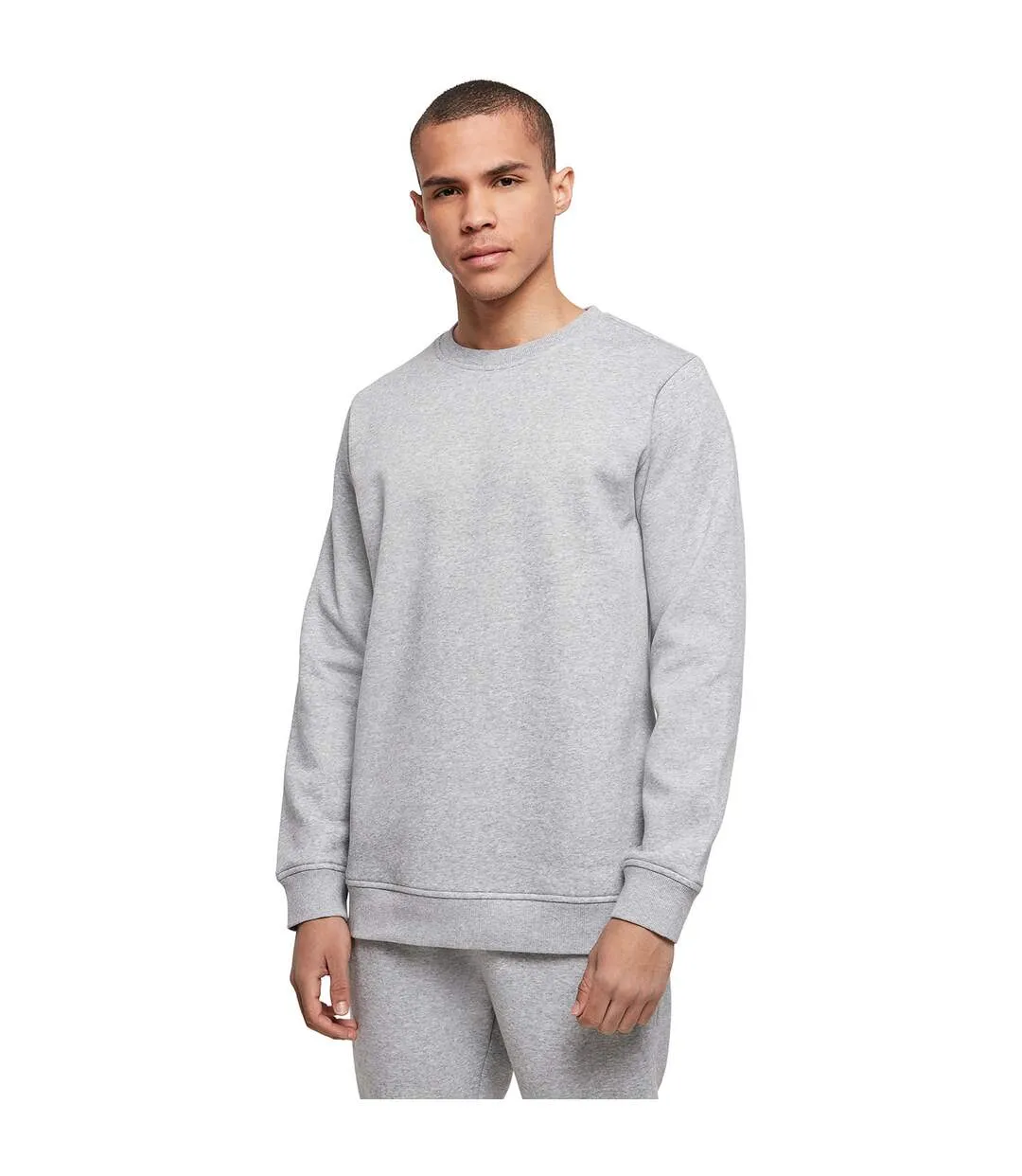 Sweat basic homme gris chiné Build Your Brand