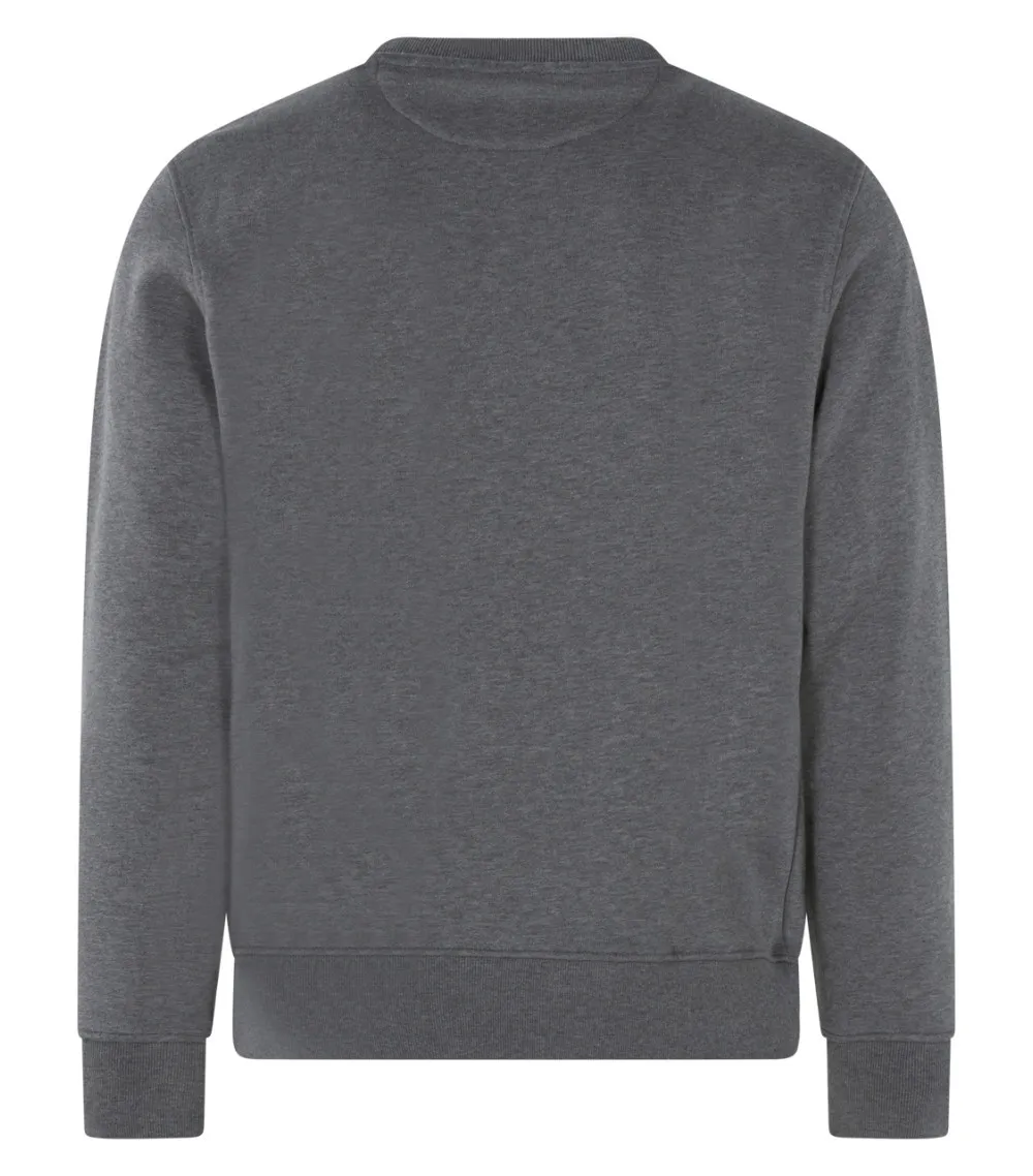 Sweat coupe droite Eden Park en coton gris col rond