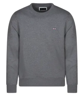 Sweat coupe droite Eden Park en coton gris col rond