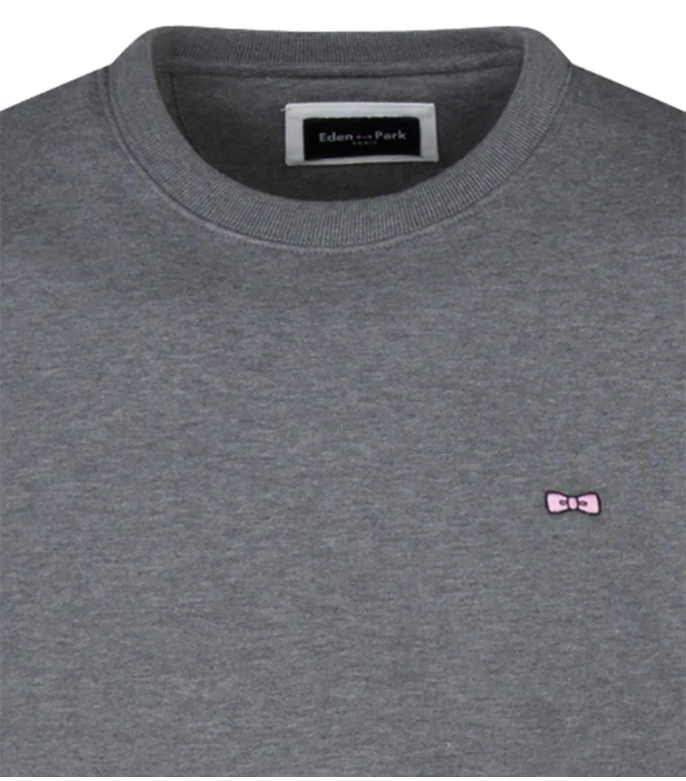 Sweat coupe droite Eden Park en coton gris col rond