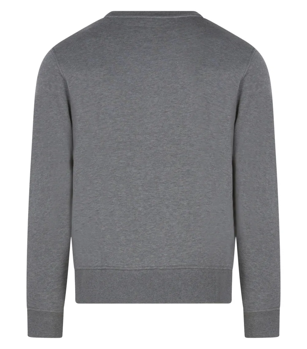 Sweat Eden Park coton avec manches longues et col rond gris