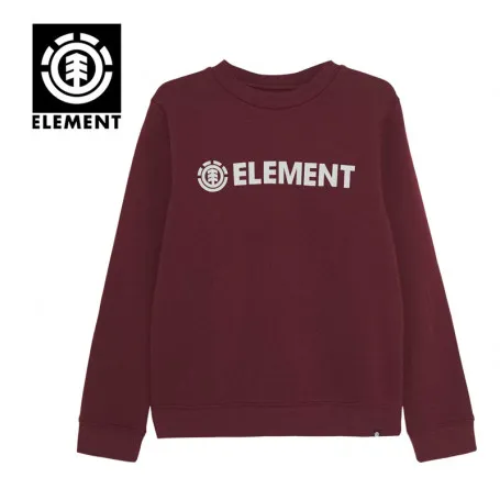 Sweat ELEMENT Blazin Crew Lie de vin Junior