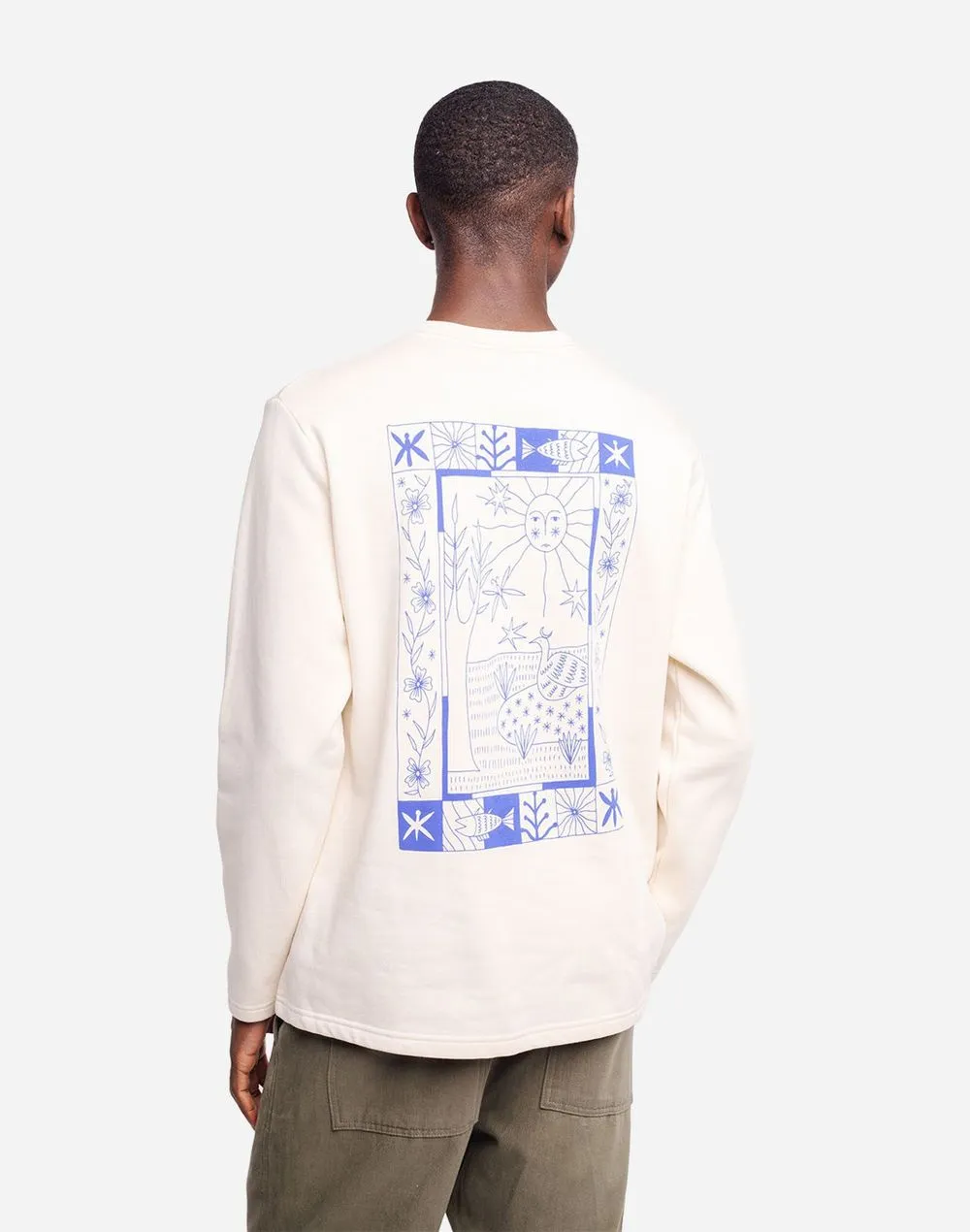 Sweat en coton bio | écru "estanque ivoire" homme - Olow