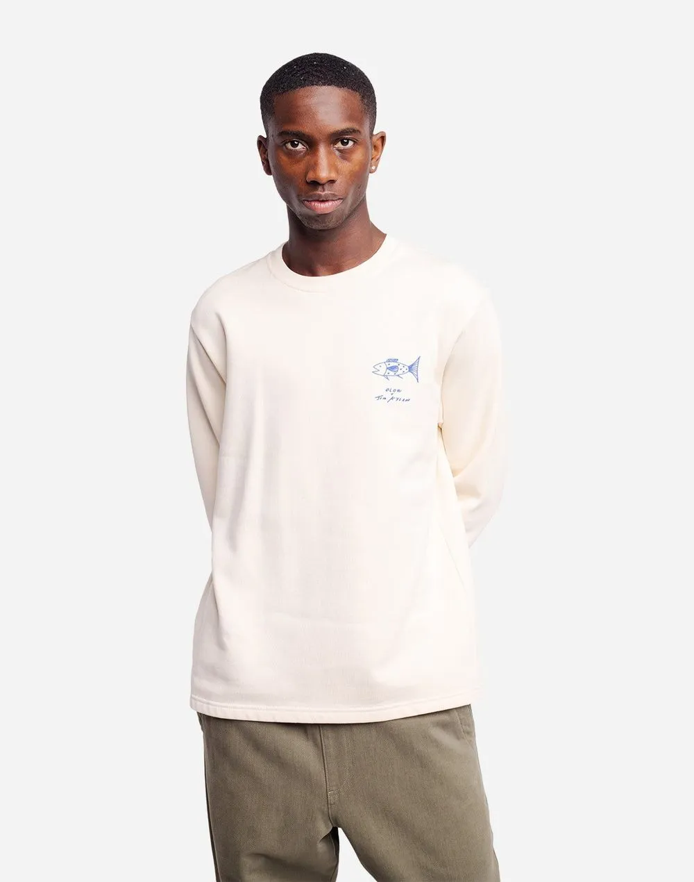 Sweat en coton bio | écru "estanque ivoire" homme - Olow