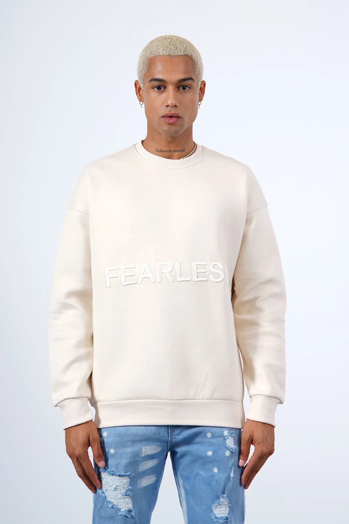 SWEAT FEARLESS BLANC