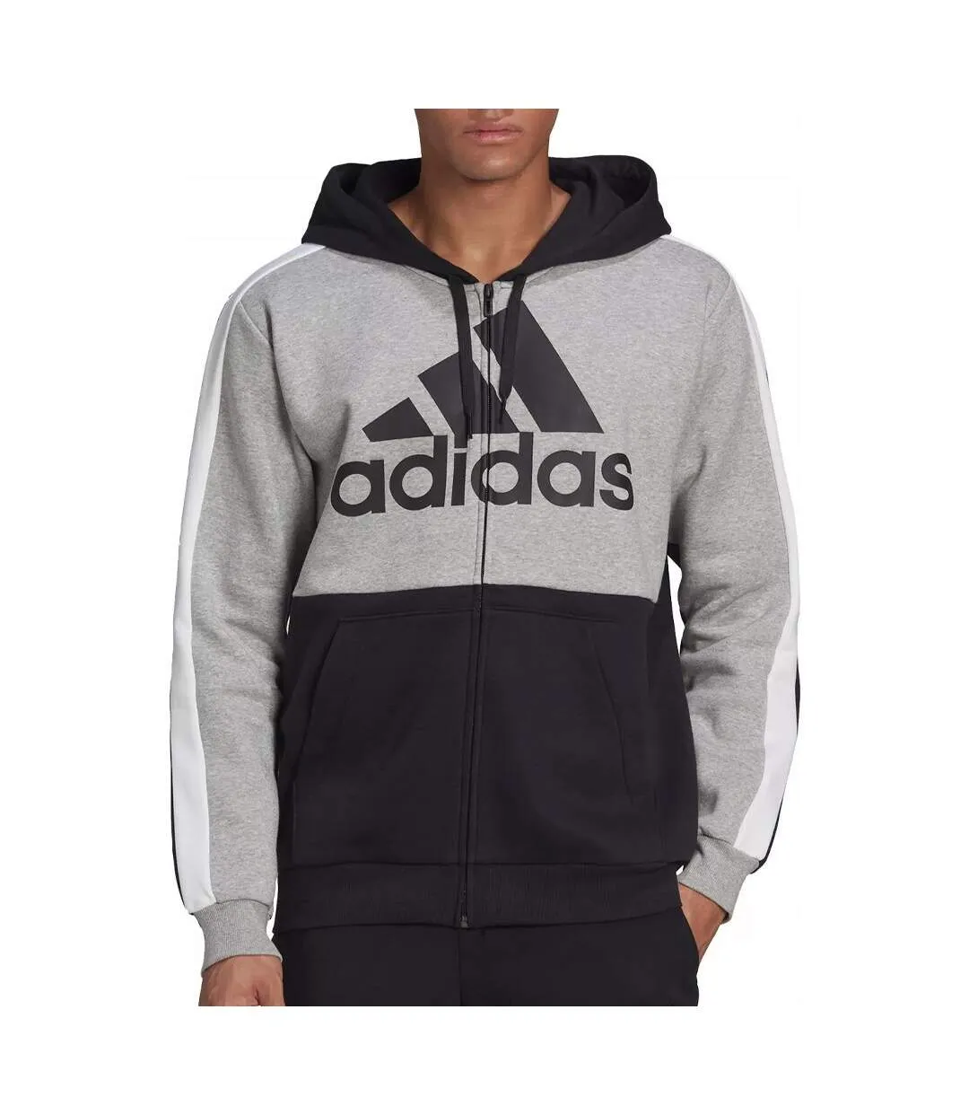 Sweat Gris/Noir Homme Adidas M Cb Fz Hd