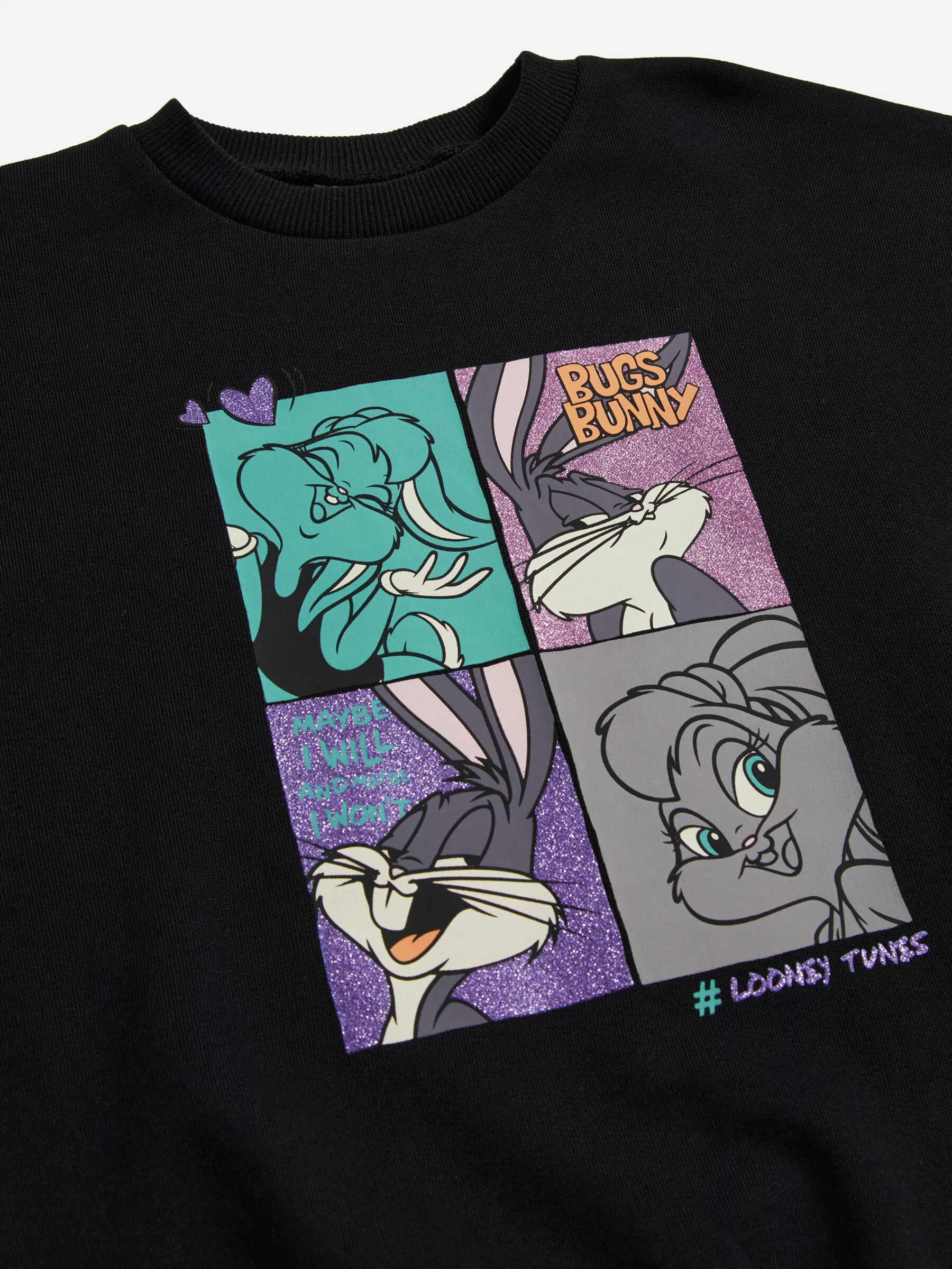 Sweat noir à imprimé ©Looney Tunes