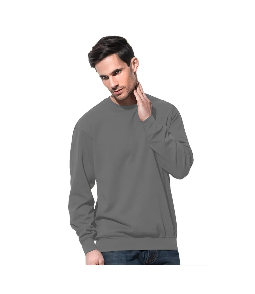 Sweat-shirt classique homme gris foncé Stedman