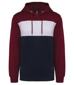 Sweat-shirt tricolore - Unisexe - K4016 - rouge vin - blanc et marine