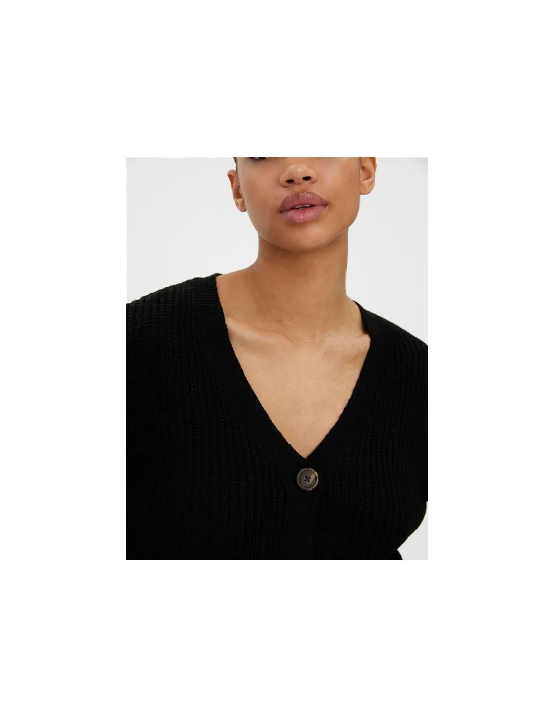 Sweat Vero Moda lea V-Neck Cuff Cardin Black Femme