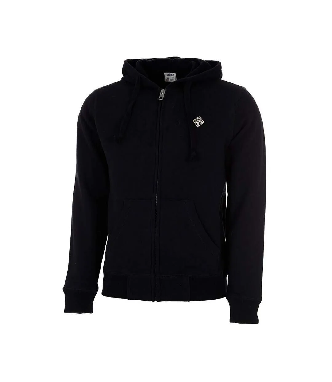 Sweat zippé Noir Homme Schott Badge