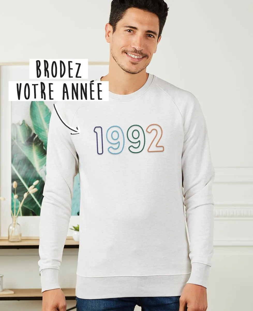 Sweatshirt homme Année brodée personnalisé II