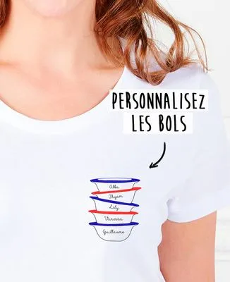 Sweatshirt homme Bols et prénom imprimé personnalisé