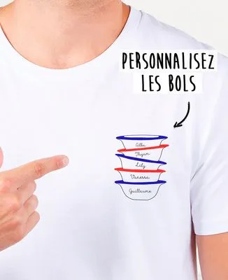 Sweatshirt homme Bols et prénom imprimé personnalisé