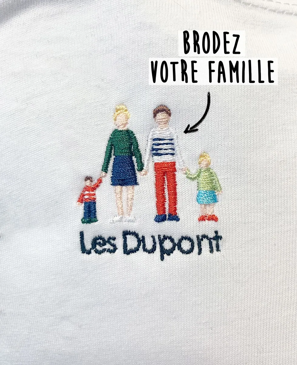 Sweatshirt homme Famille brodé personnalisé