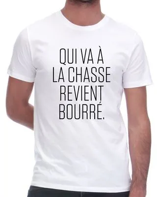 Sweatshirt homme Qui va à la chasse revient bourré