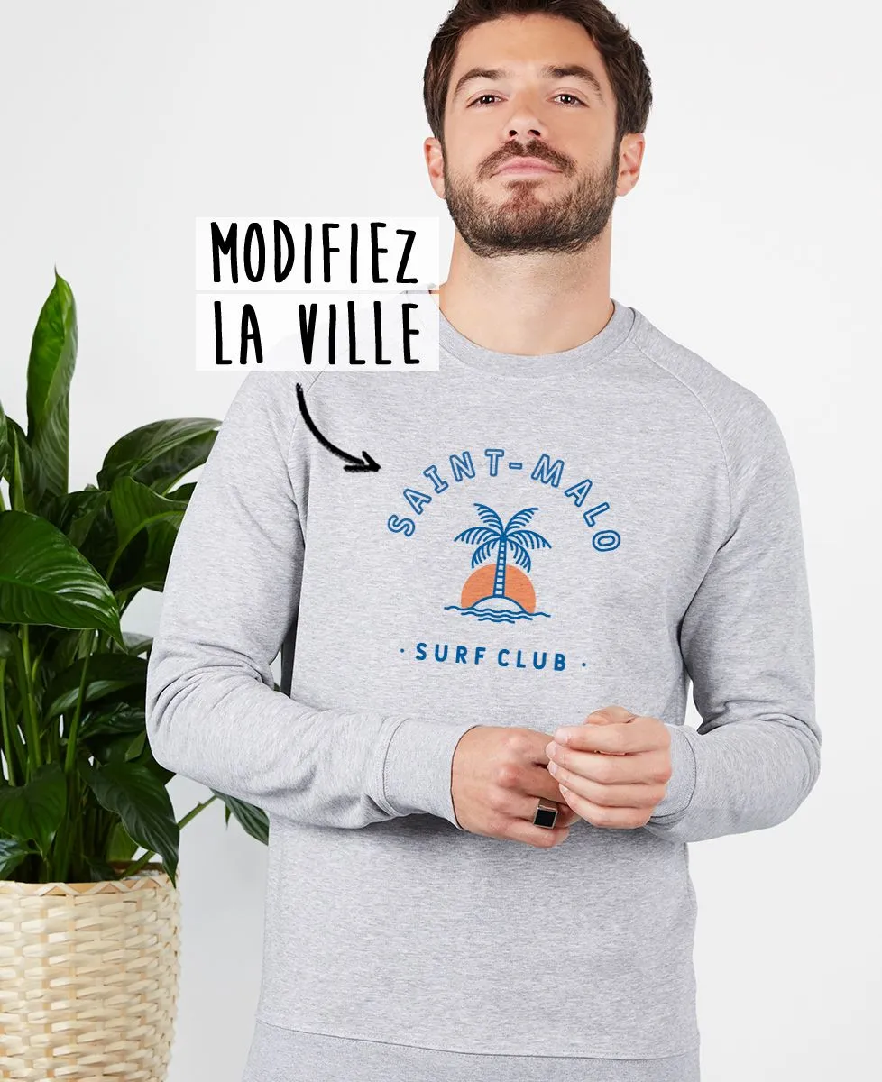 Sweatshirt homme Surf club palmier personnalisé