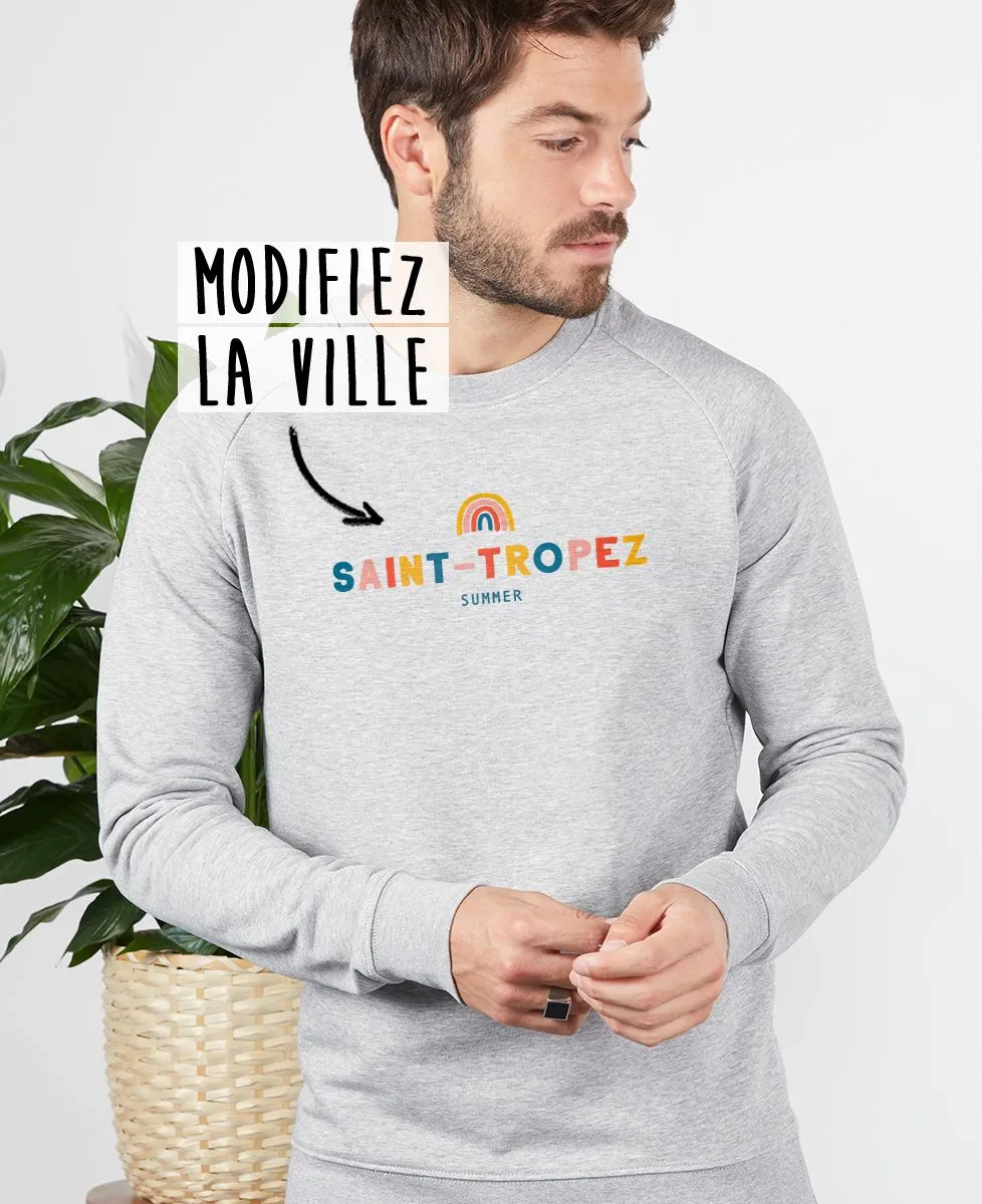 Sweatshirt homme Ville arc-en-ciel personnalisé