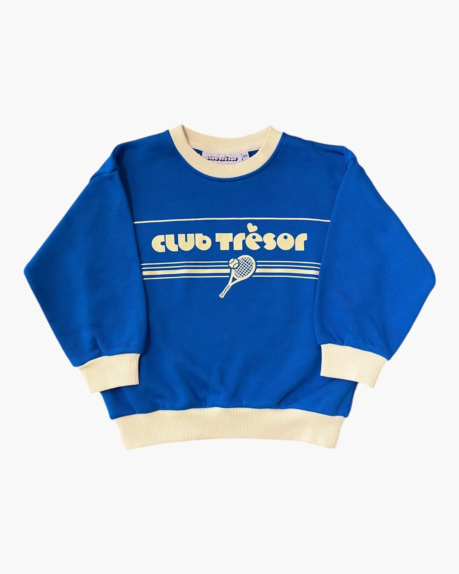 Sweatshirt Tennis bleu roi et crème