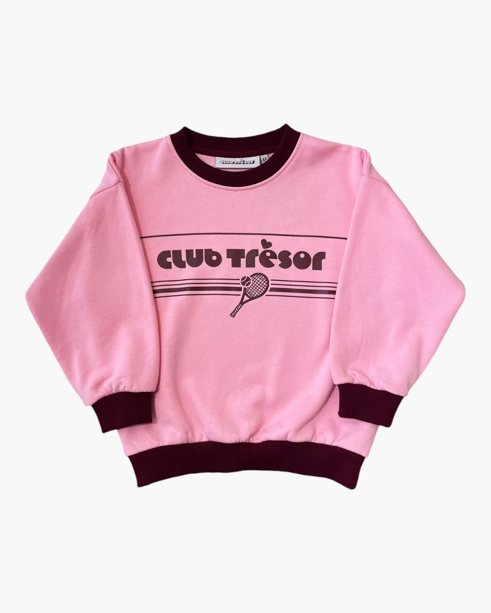 Sweatshirt Tennis rose et bordeaux