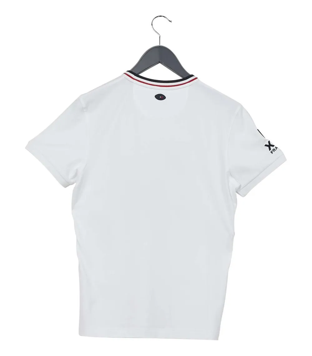 T-shirt Eden Park coton avec manches courtes et col rond blanc