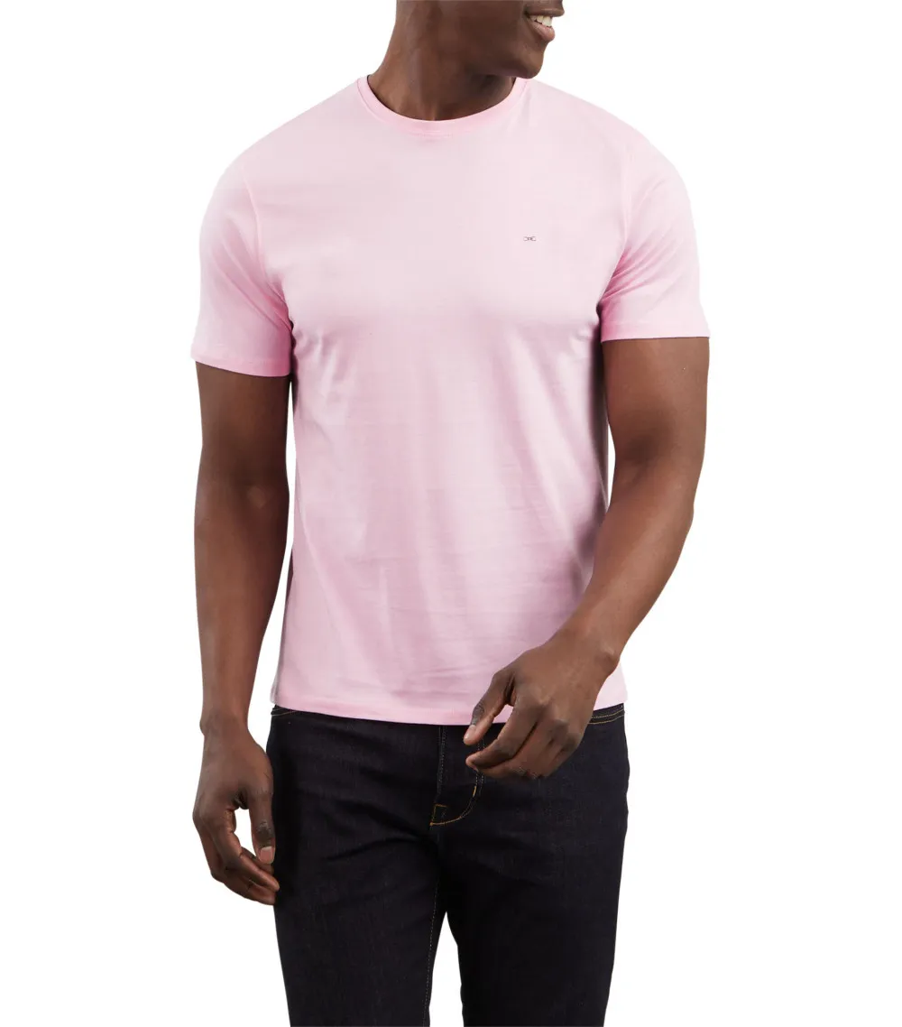 T-shirt Eden Park coton avec manches courtes et col rond rose