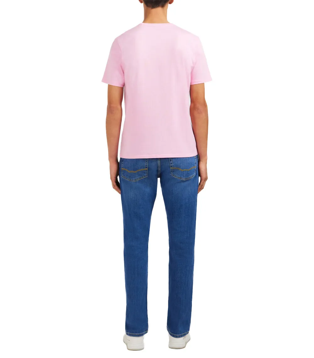 T-shirt Eden Park coton avec manches courtes et col rond rose