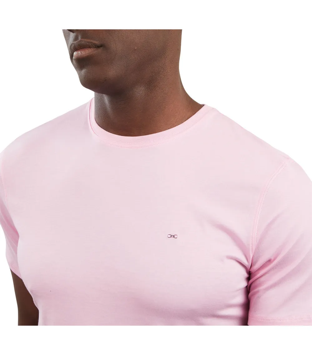 T-shirt Eden Park coton avec manches courtes et col rond rose