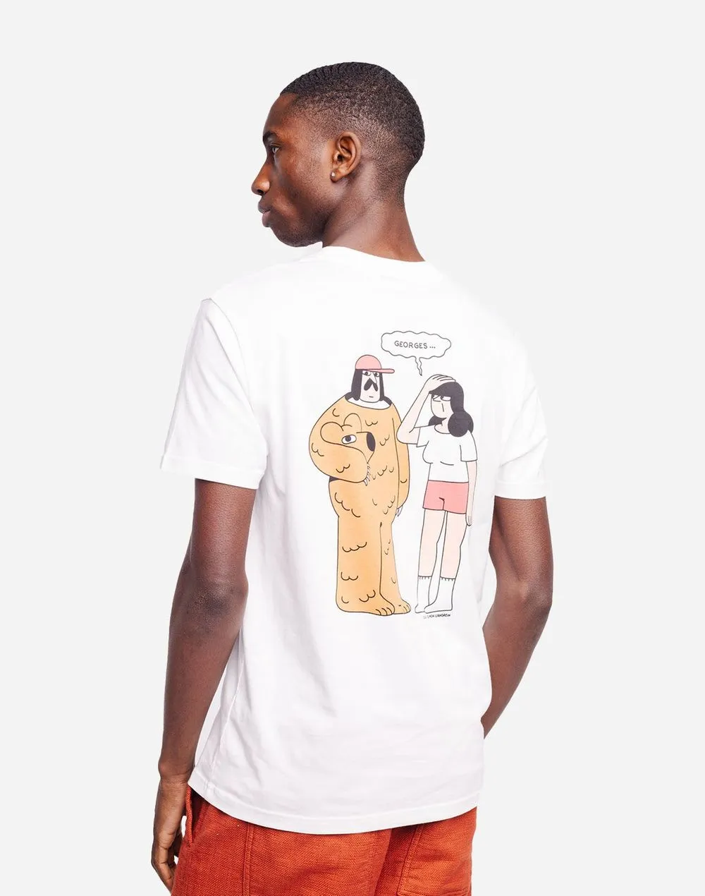 T-shirt en coton bio | écru "bear" Ecru homme - Olow