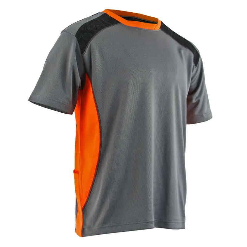 T shirt LMA PISTE gris acier/orange  - 9256