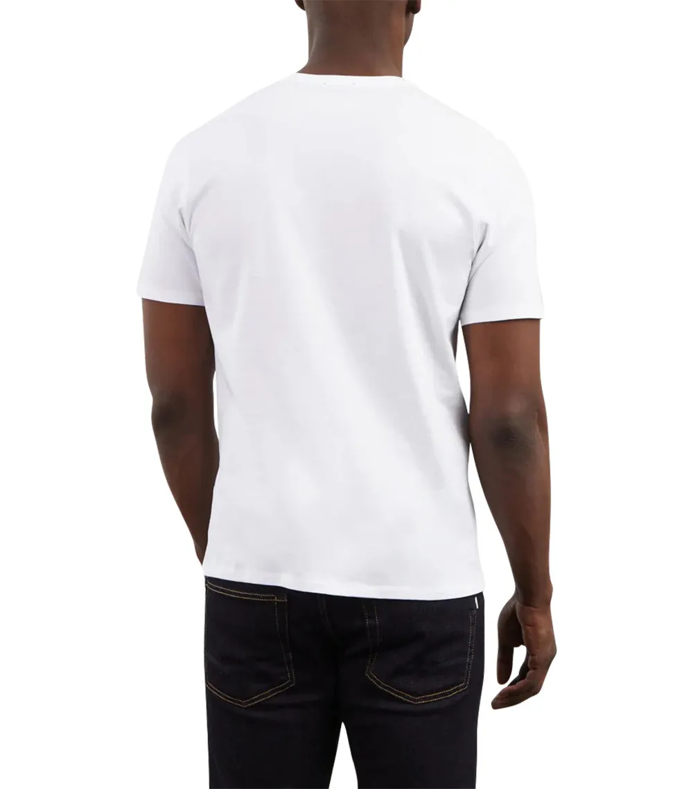 T-shirt manches courtes Eden Park en coton avec col rond blanc