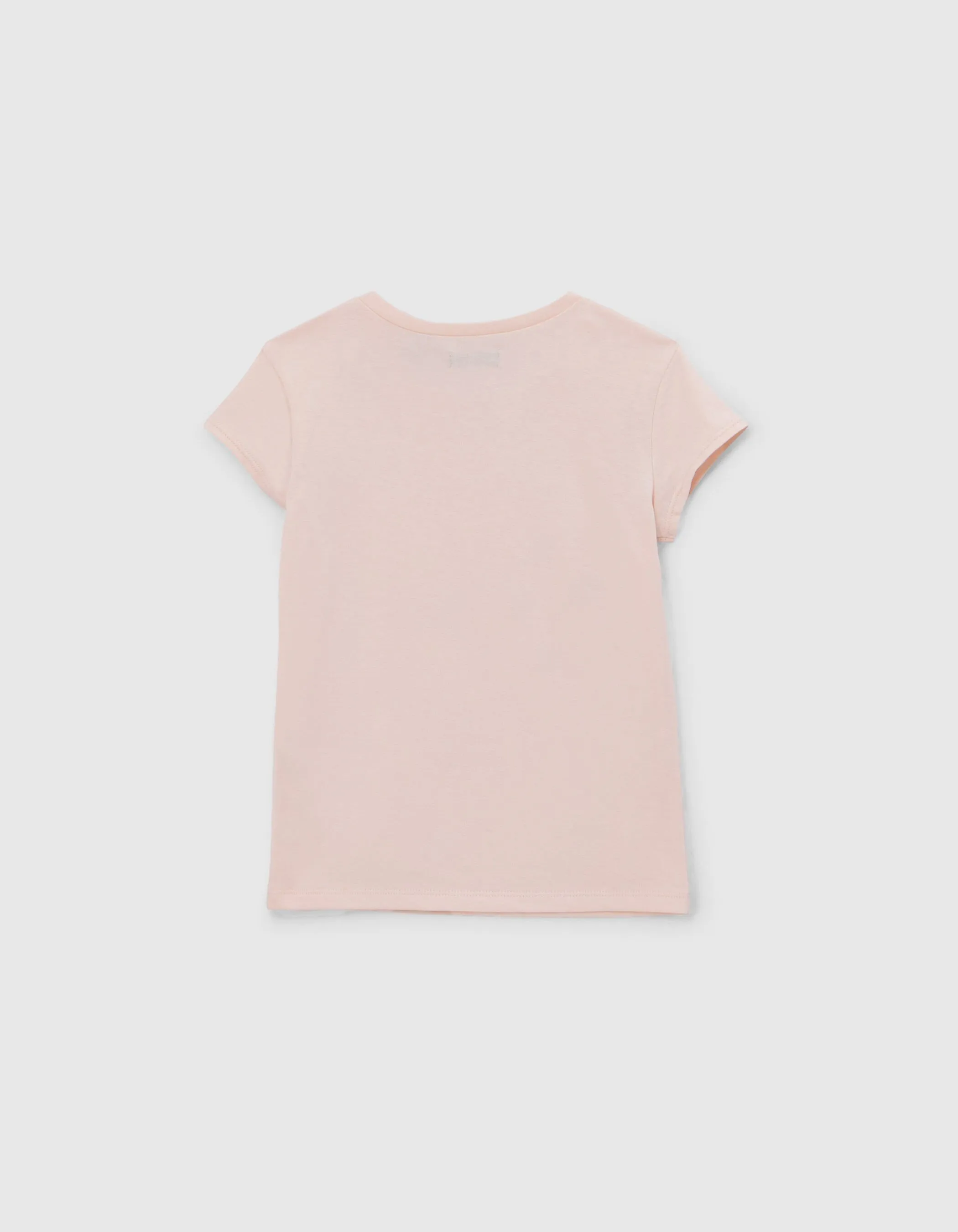 T-shirt rose visuel perroquet paillettes bleues fille